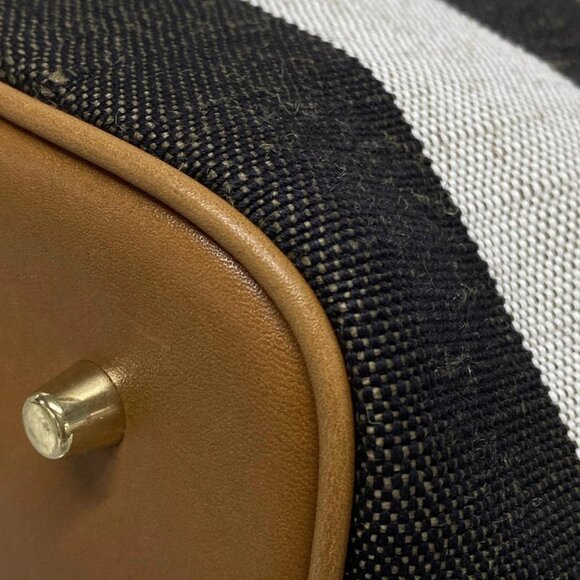 Auth Burberry 3945742 Beige Black Multi Canvas Leather Handbag - Picture 8 of 16